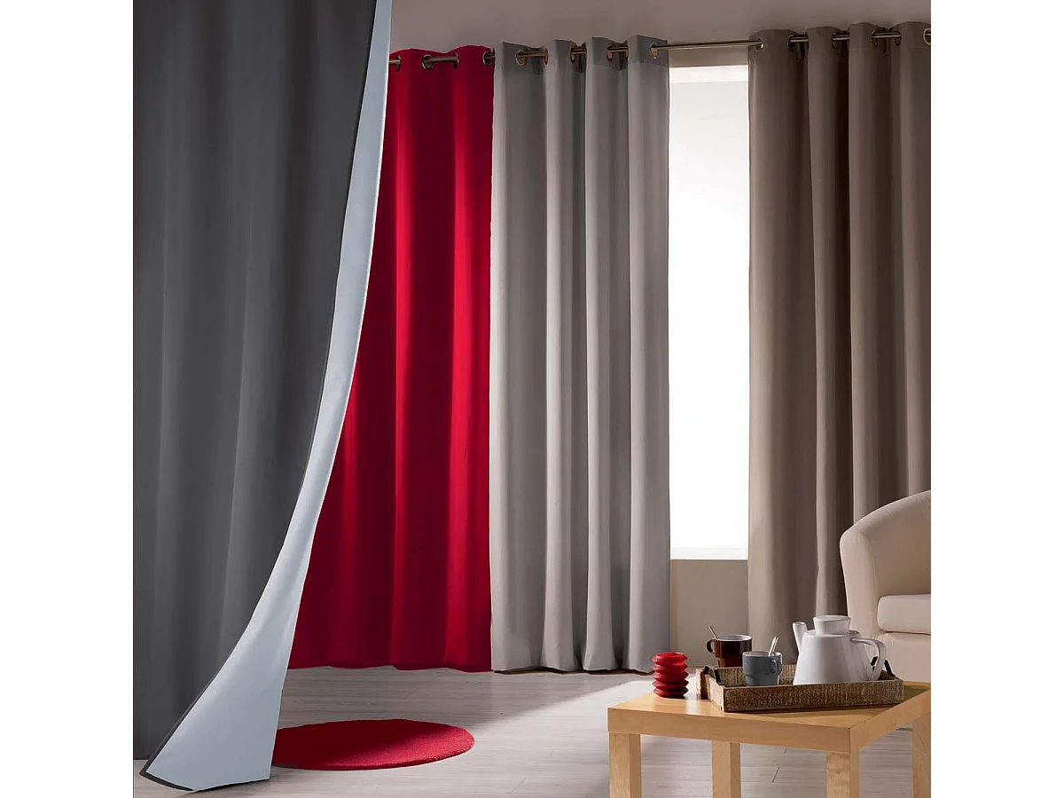 Rideau Isolant à Œillets "Icemount" 140x260cm Taupe