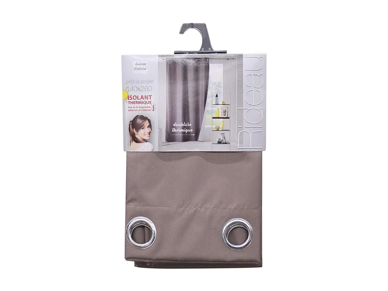 Rideau Isolant à Œillets "Icemount" 140x260cm Taupe