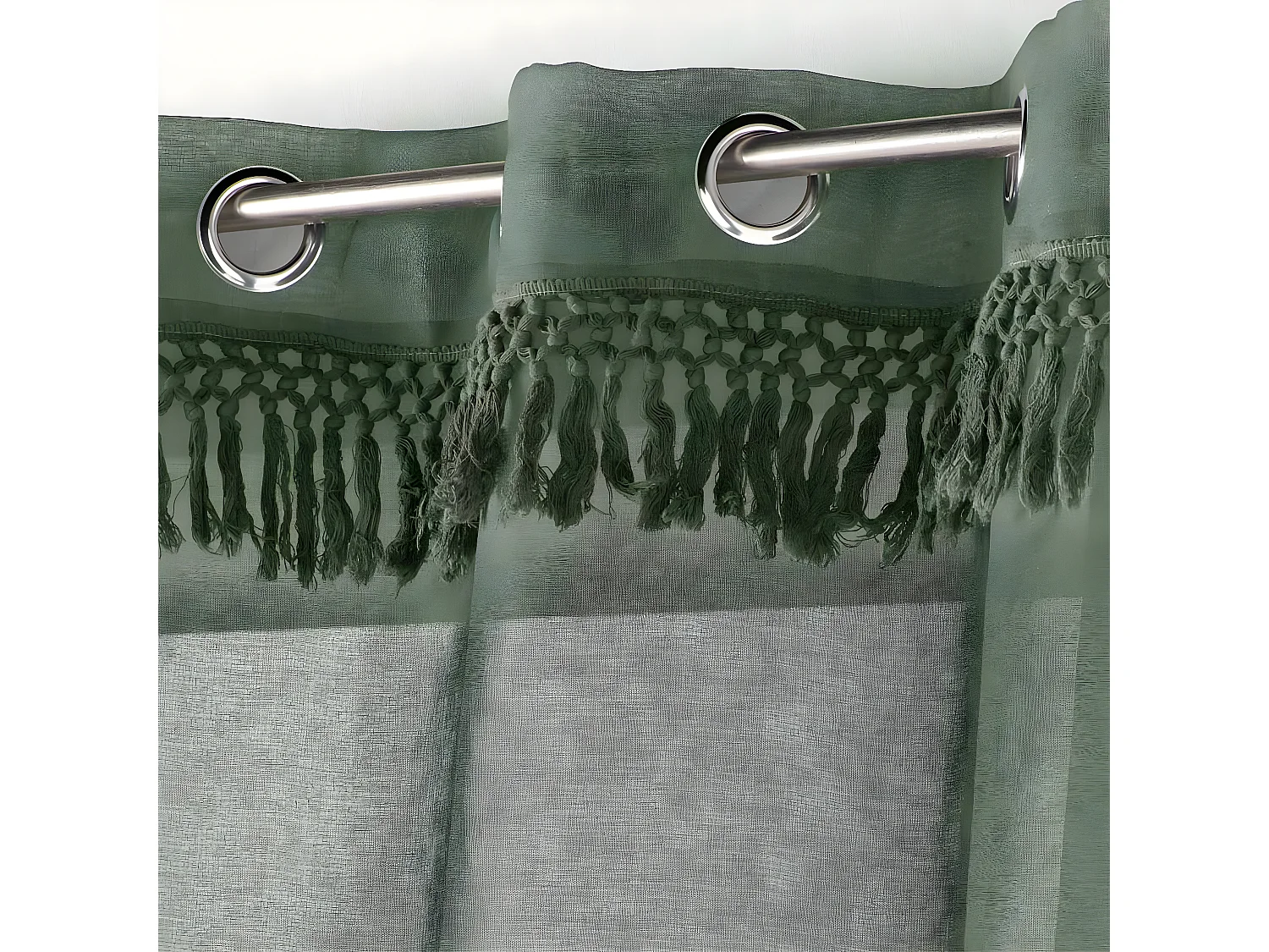 Rideau Voilage à Œillets "Zagora" 140x240cm Kaki