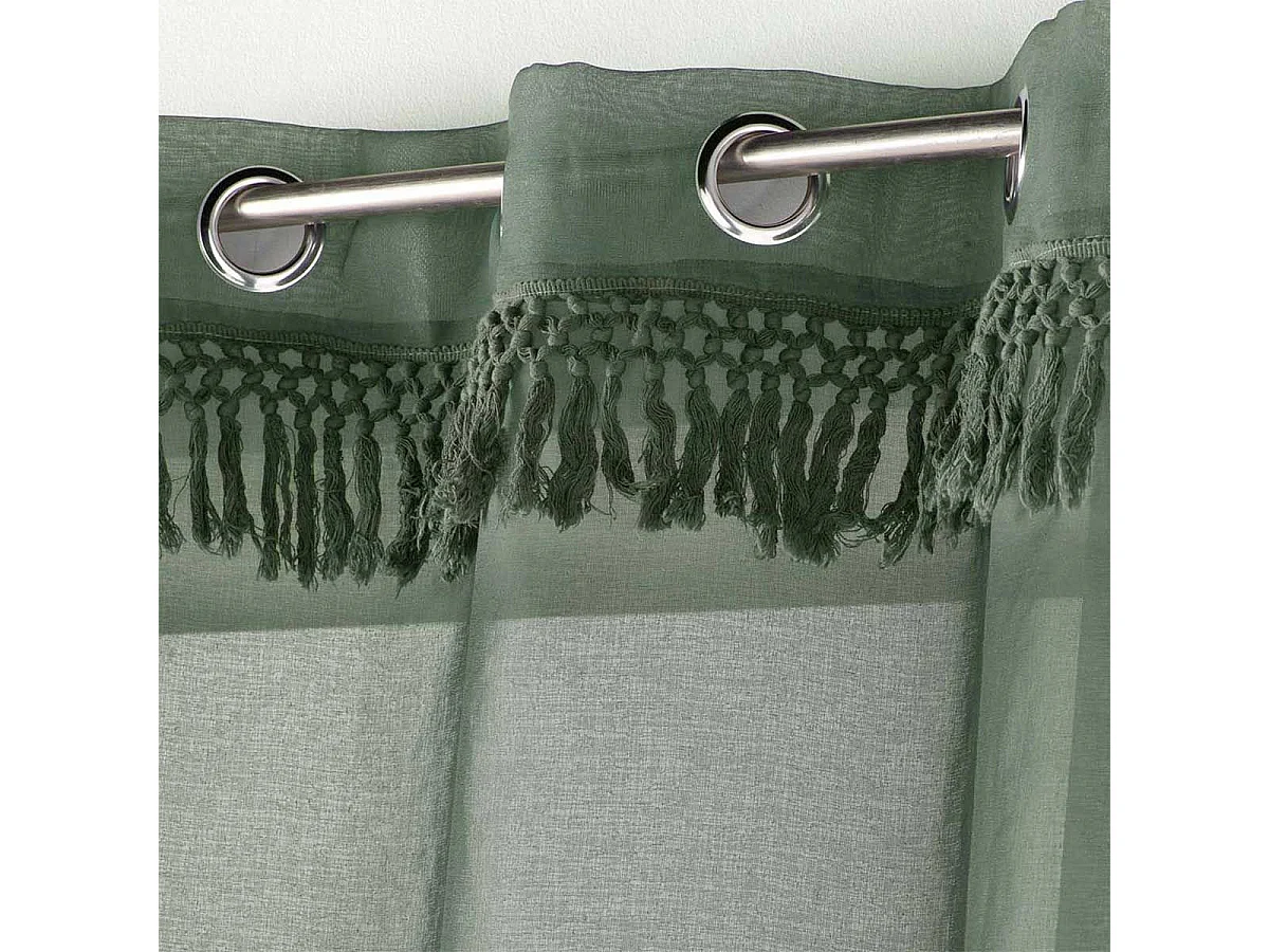 Rideau Voilage à Œillets "Zagora" 140x240cm Kaki
