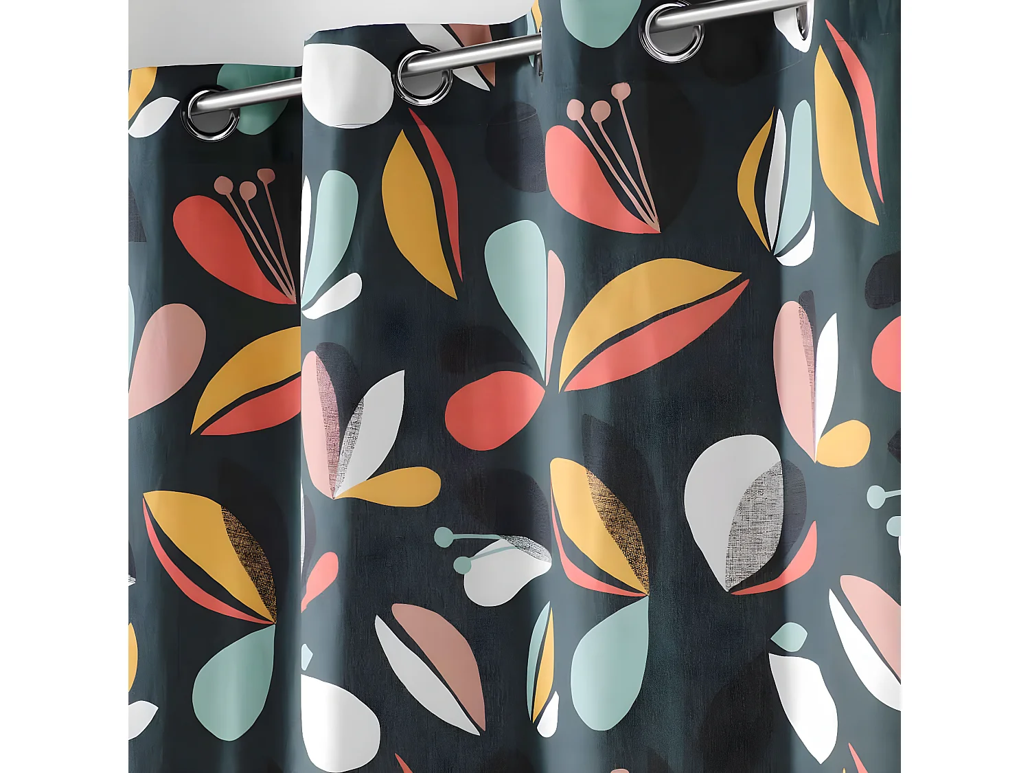 Rideau à Œillets Imprimé "Panaflore" 140x240cm Vert