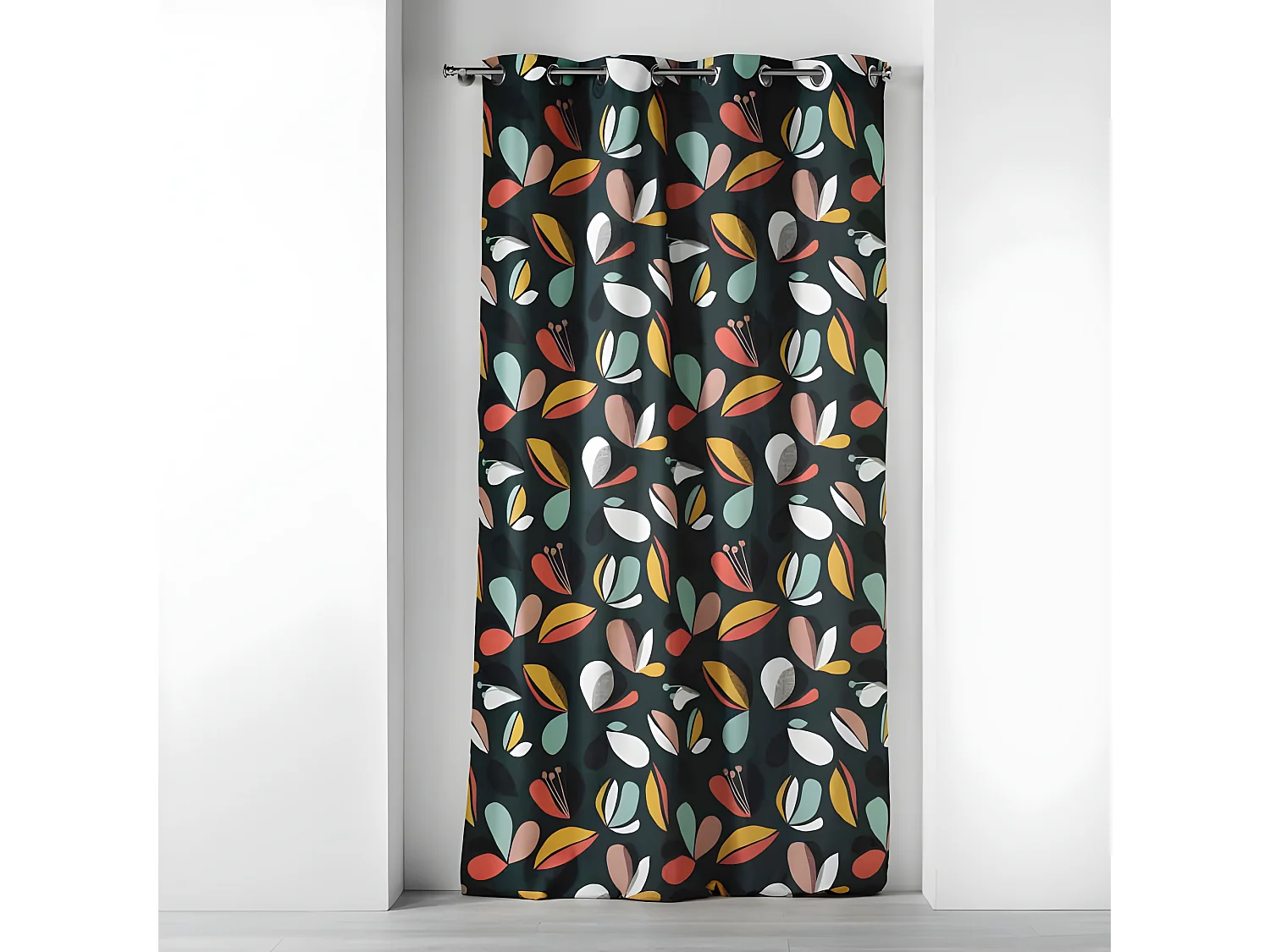 Rideau à Œillets Imprimé "Panaflore" 140x240cm Vert