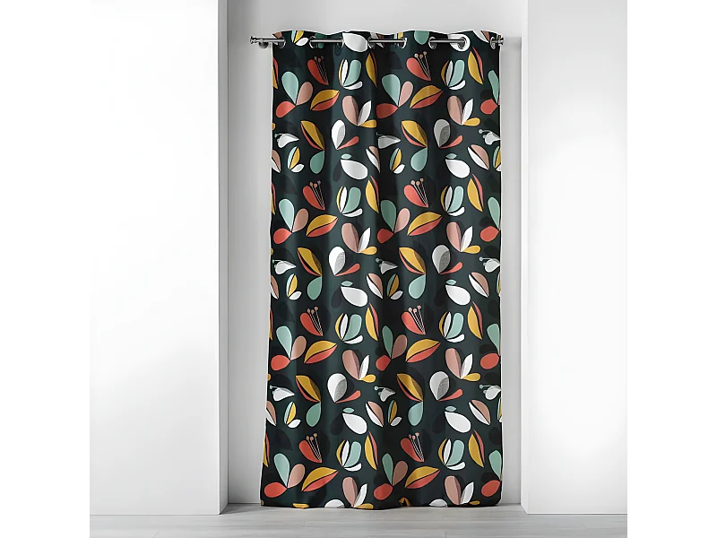 Rideau à Œillets Imprimé "Panaflore" 140x240cm Vert
