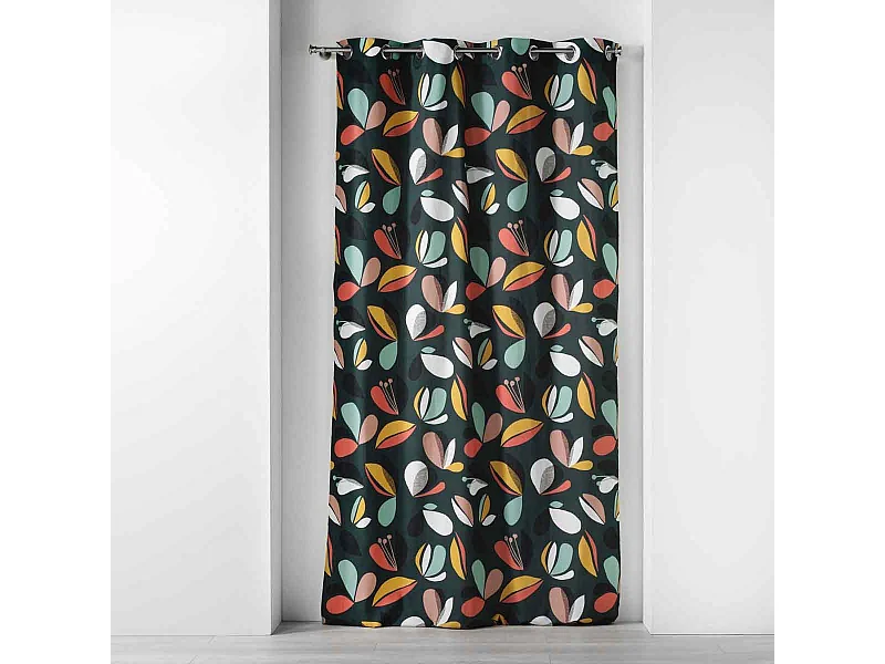 Rideau à Œillets Imprimé "Panaflore" 140x240cm Vert