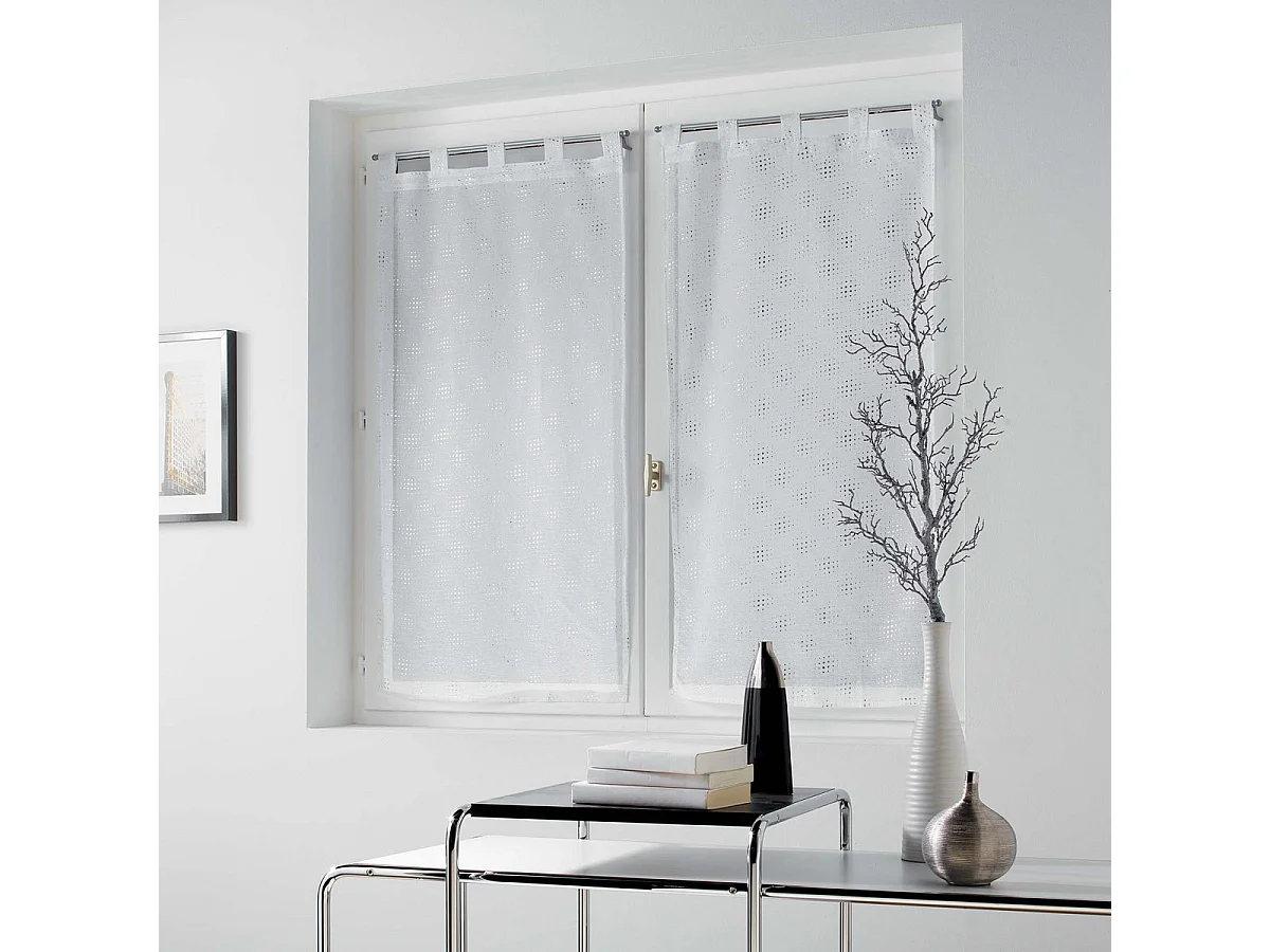 Paire de Voilages "Damina" 60x90cm Blanc