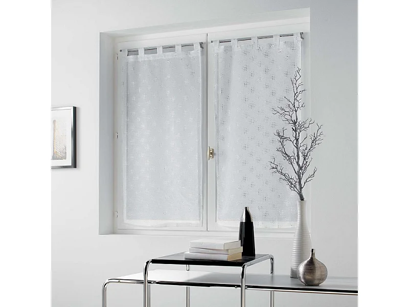Paire de Voilages "Damina" 60x90cm Blanc