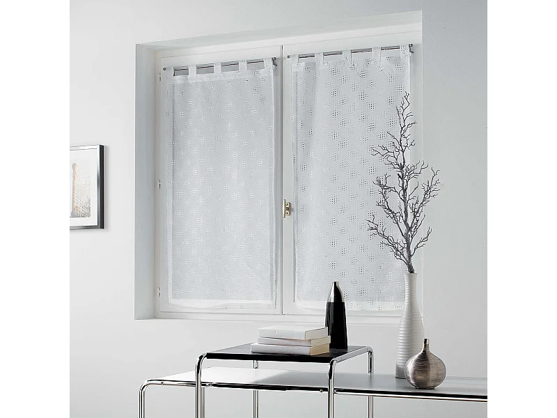 Paire de Voilages "Damina" 60x90cm Blanc