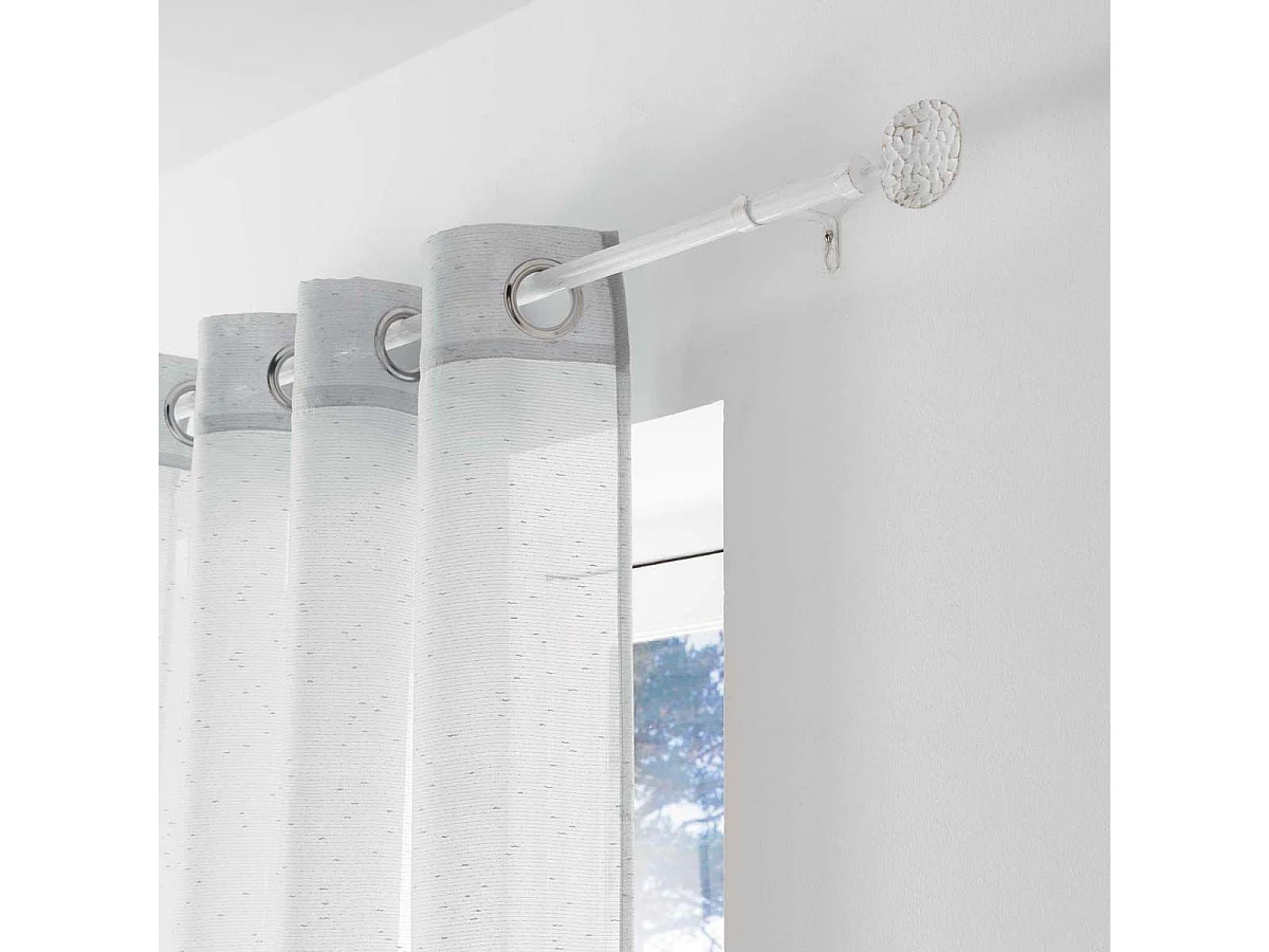 Kit Tringle Déco Extensible "Bullette" 120-210cm Blanc