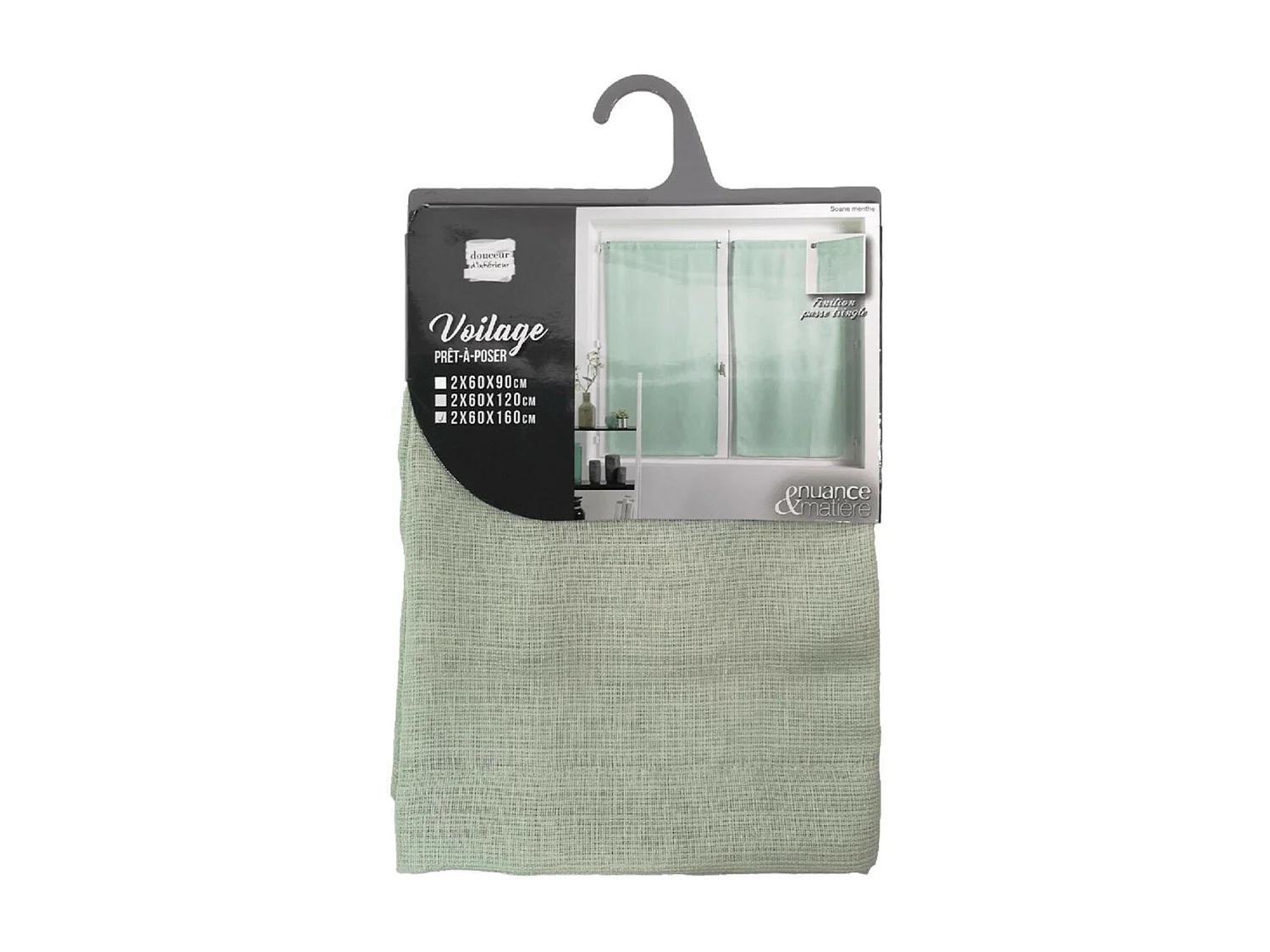 Paire de Voilages "Soane" 60x160cm Menthe