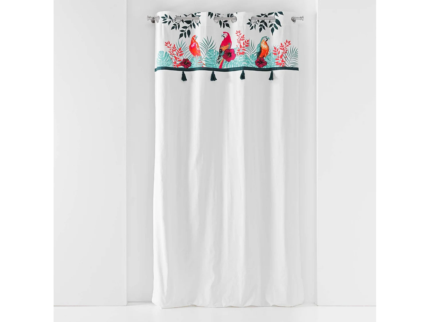 Rideau à Œillets Imprimé "Caracas" 140x240cm Blanc