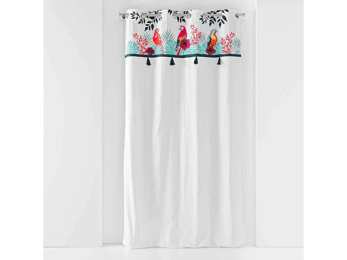 Rideau à Œillets Imprimé "Caracas" 140x240cm Blanc