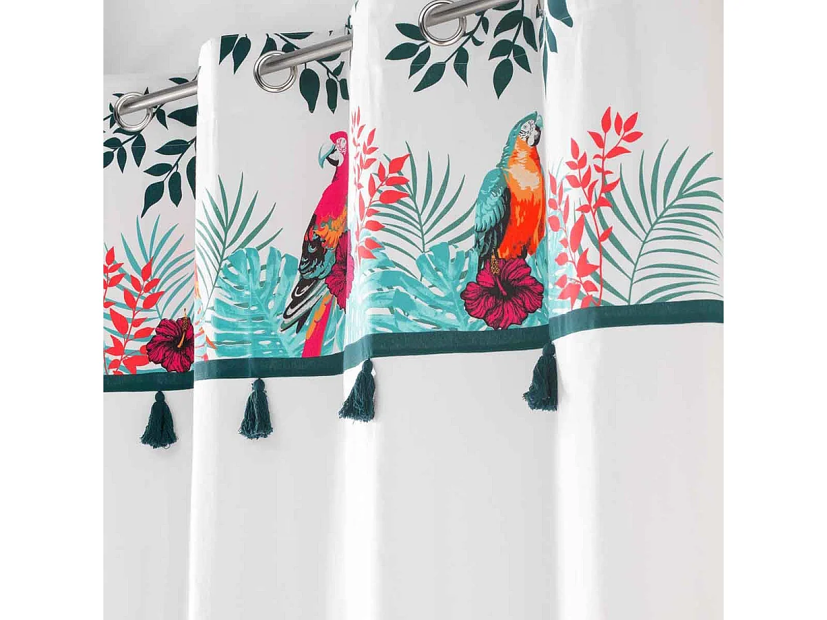 Rideau à Œillets Imprimé "Caracas" 140x240cm Blanc