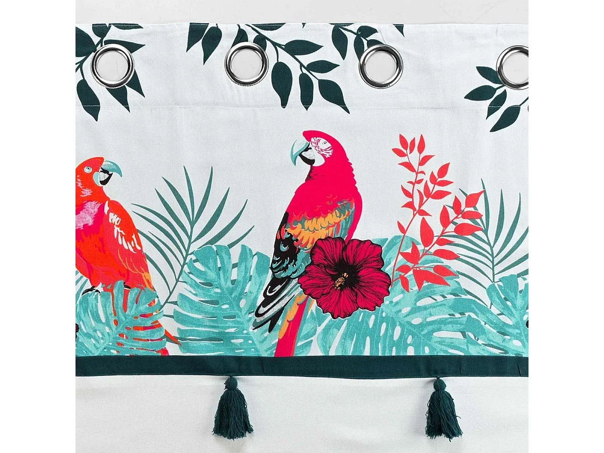 Rideau à Œillets Imprimé "Caracas" 140x240cm Blanc