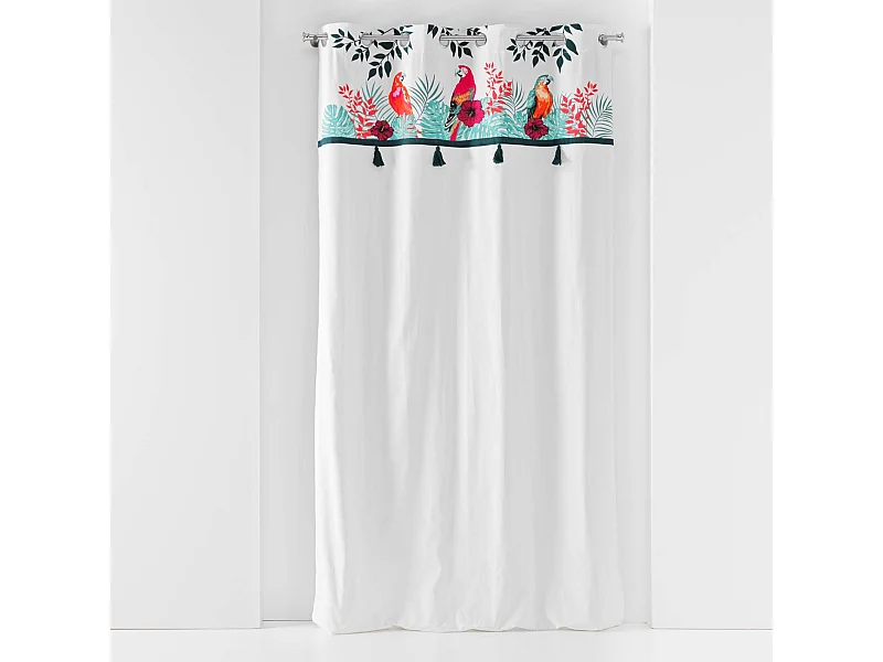 Rideau à Œillets Imprimé "Caracas" 140x240cm Blanc