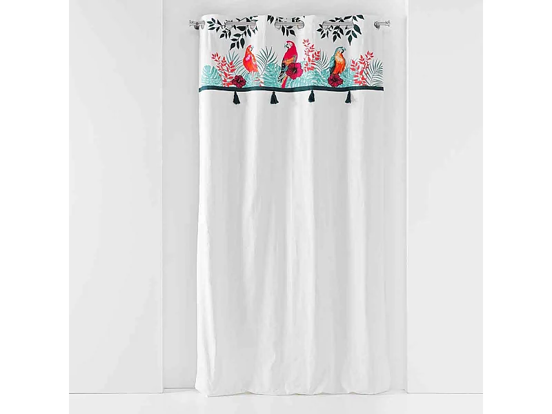 Rideau à Œillets Imprimé "Caracas" 140x240cm Blanc