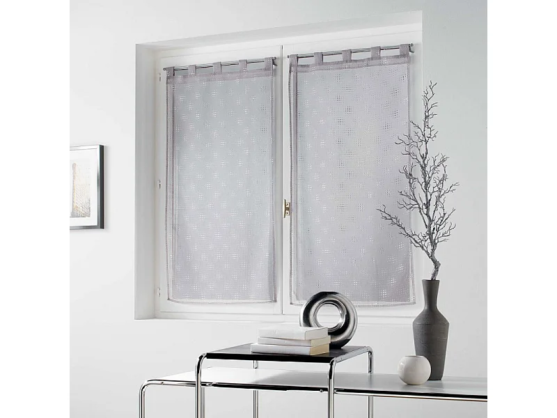 Paire de Voilages "Damina" 60x160cm Gris