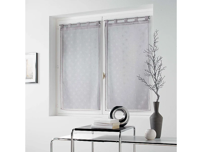 Paire de Voilages "Damina" 60x160cm Gris