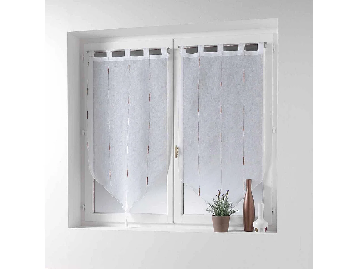 Paire de Voilages "Chenilla" 90x90cm Naturel