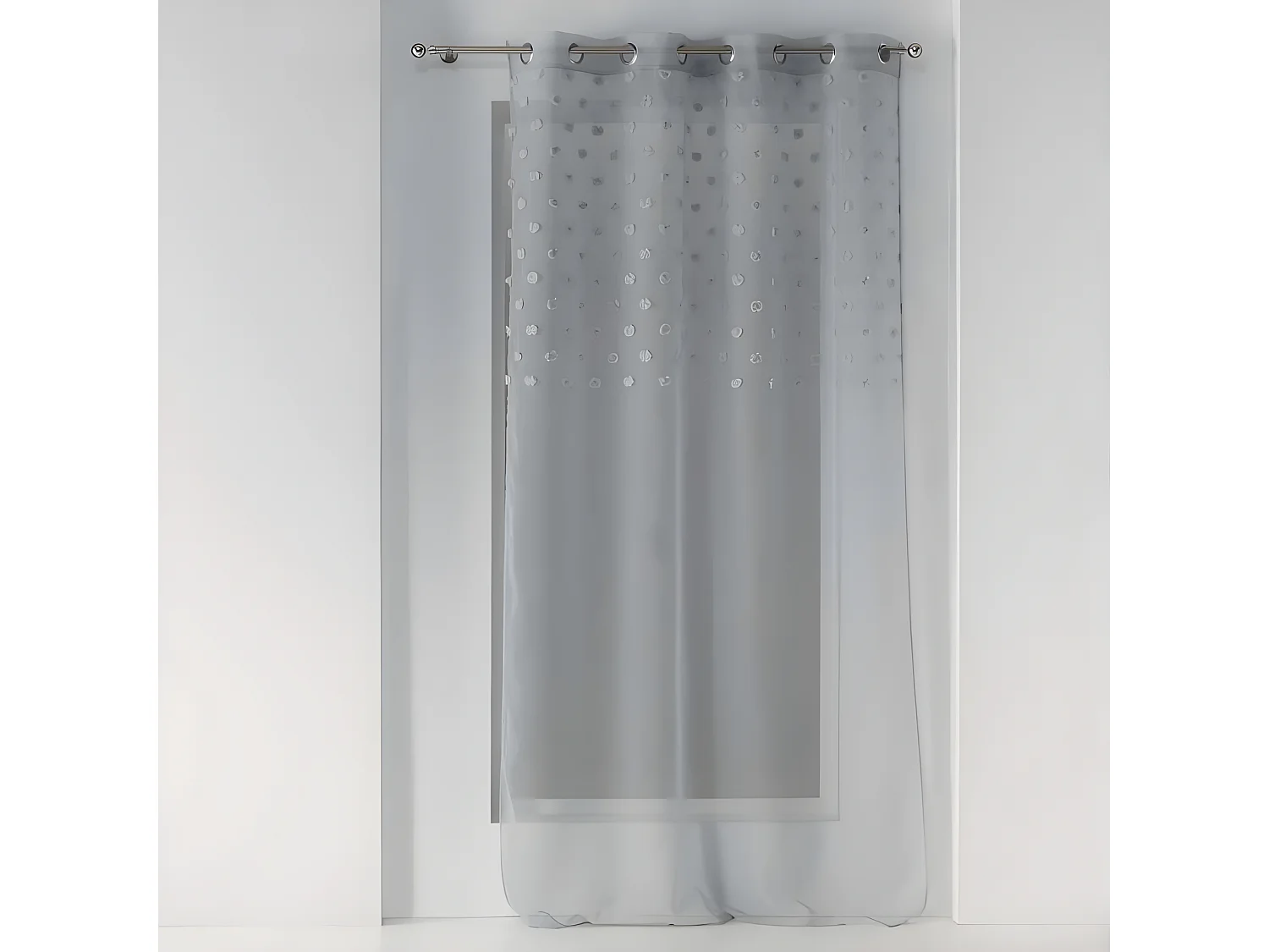 Rideau Voilage à Œillets "Mélusine" 140x240cm Gris