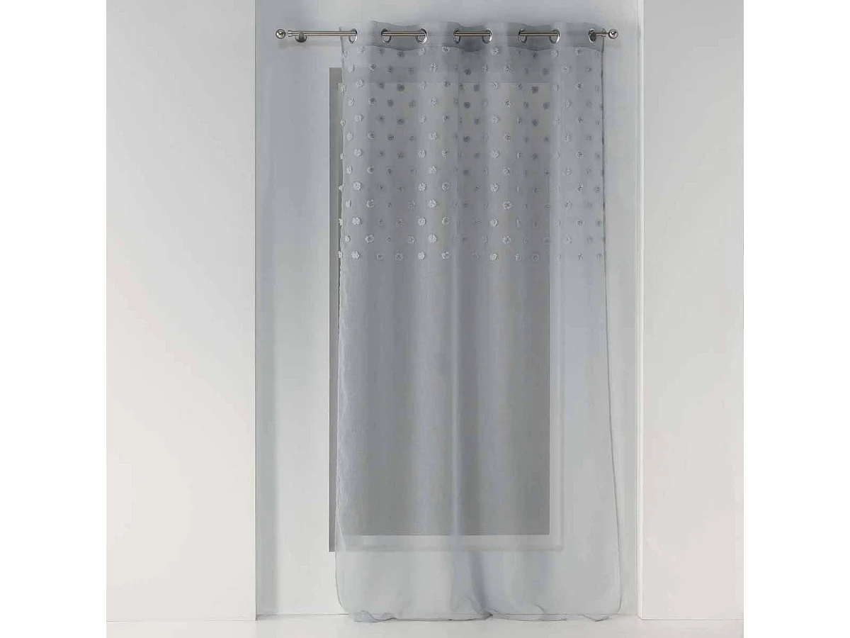 Rideau Voilage à Œillets "Mélusine" 140x240cm Gris