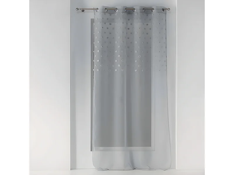 Rideau Voilage à Œillets "Mélusine" 140x240cm Gris