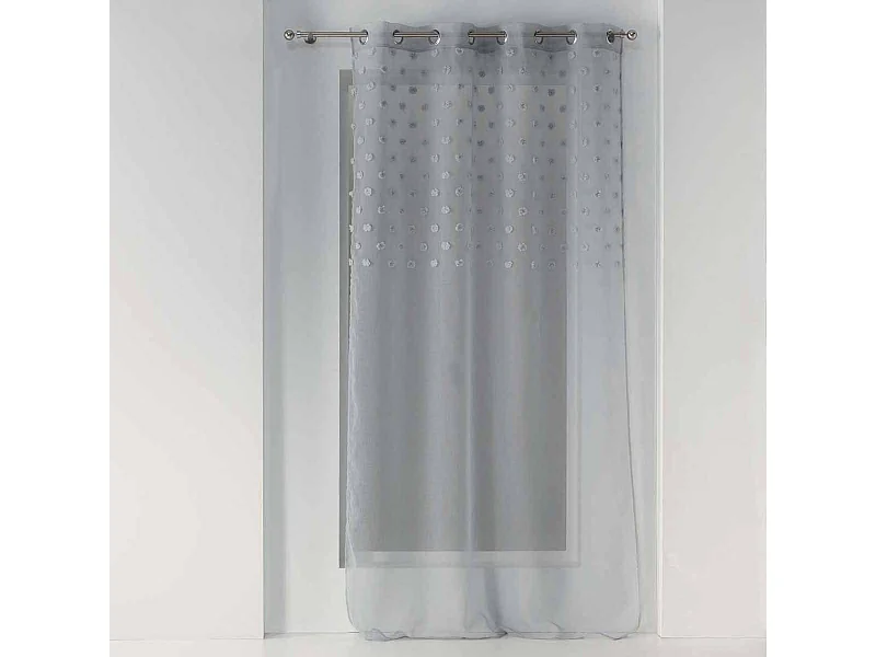 Rideau Voilage à Œillets "Mélusine" 140x240cm Gris