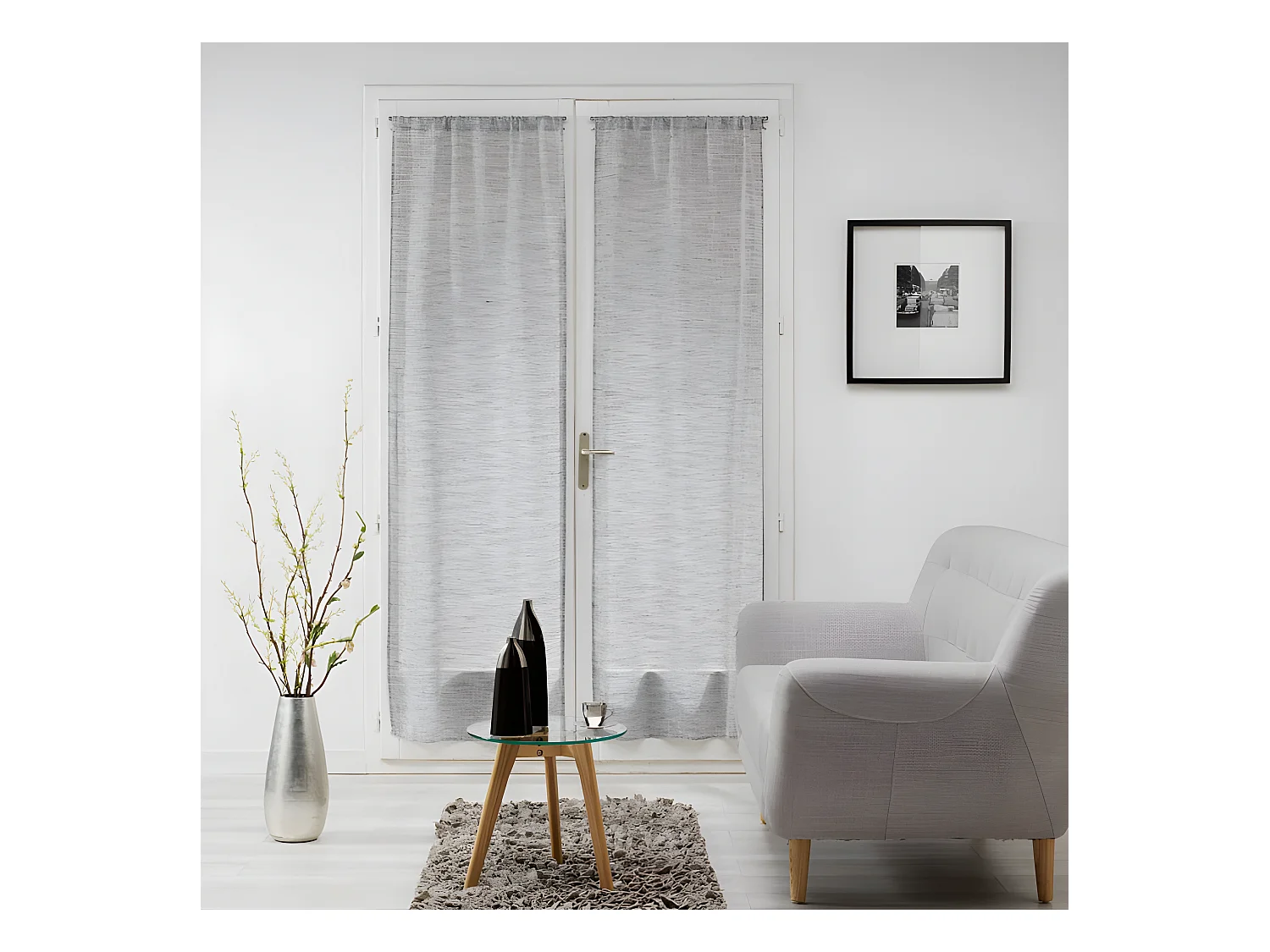 Paire de Voilages "Milza" 70x200cm Anthracite