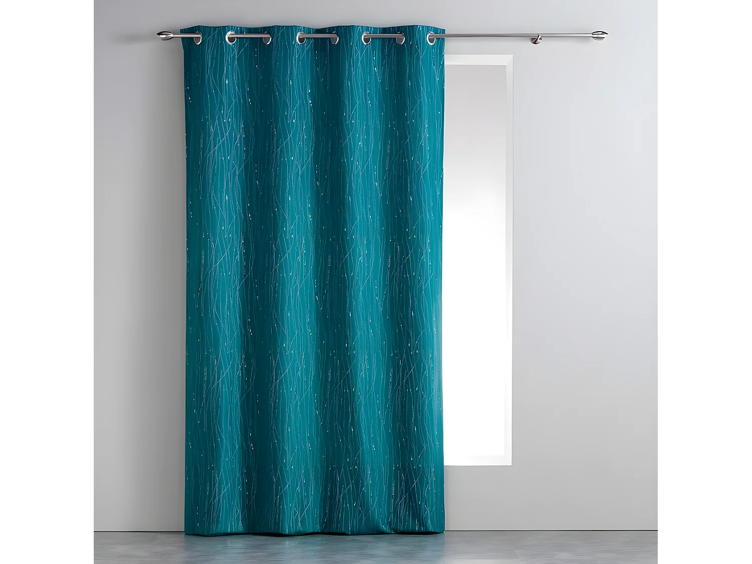 Rideau à Oeillets "Filiane" 140x260cm Bleu Pétrole