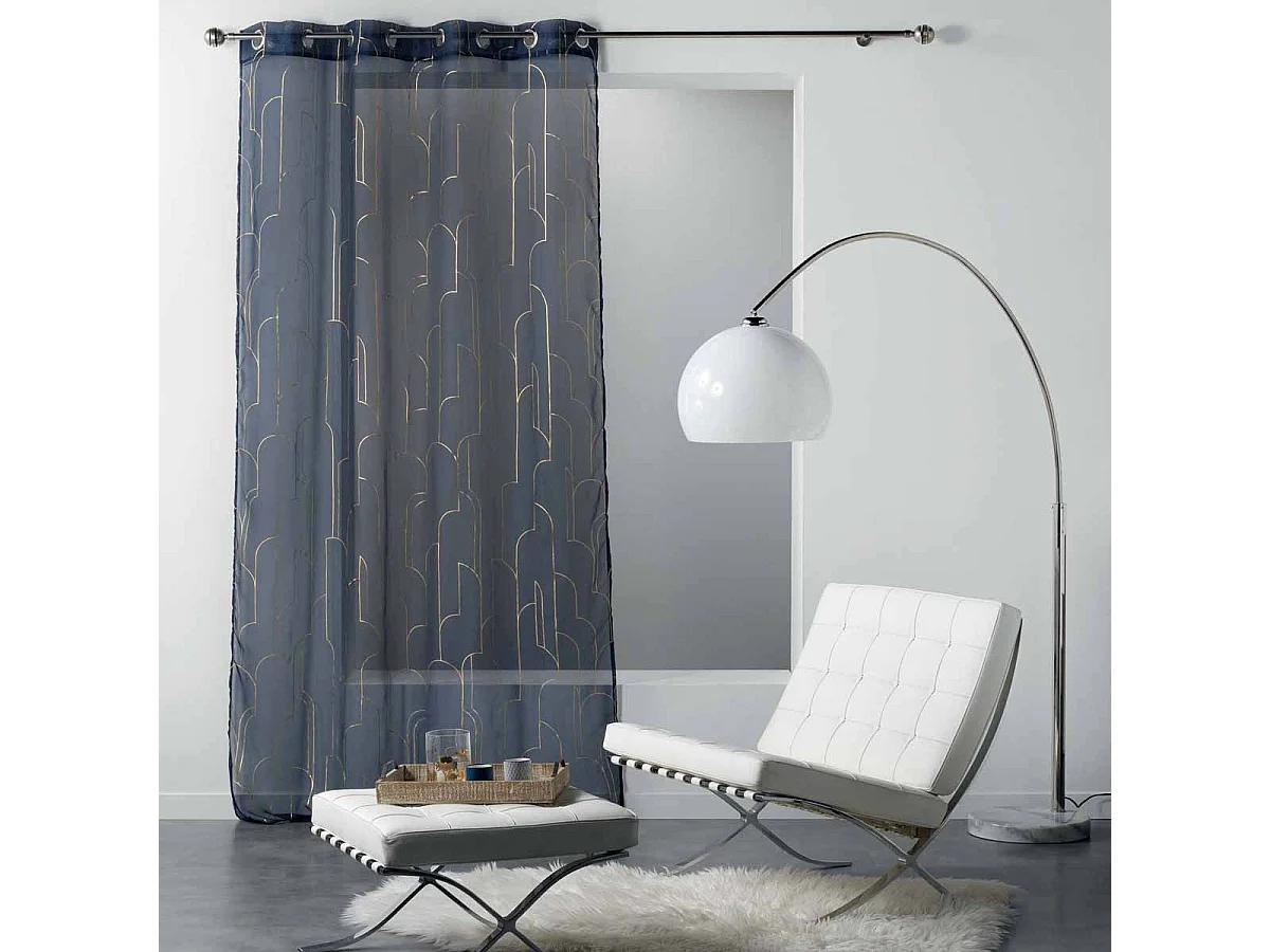 Rideau Voilage à Œillets "Domea" 140x240cm Bleu