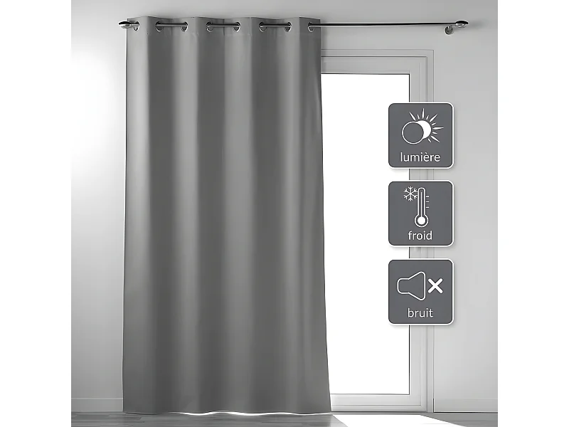Rideau Occultant "Occultiss" 135x260cm Gris