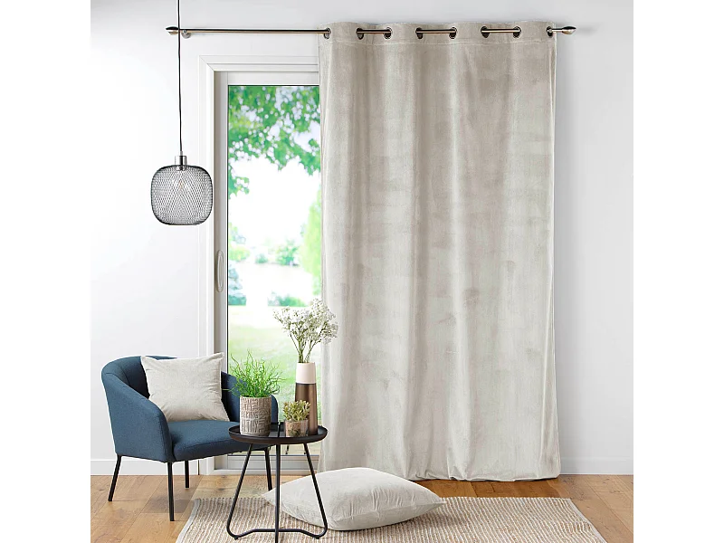 Unifarbener Siebvorhang aus Cordsamt 140 x 260 cm