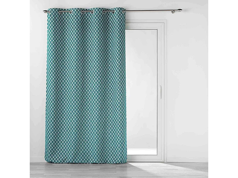 Jacquard-vorhang mit rautenmuste 140 x 260 cm