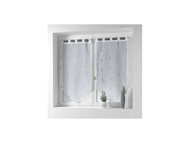 Paire de Voilages "Chenilla" 45x160cm Gris