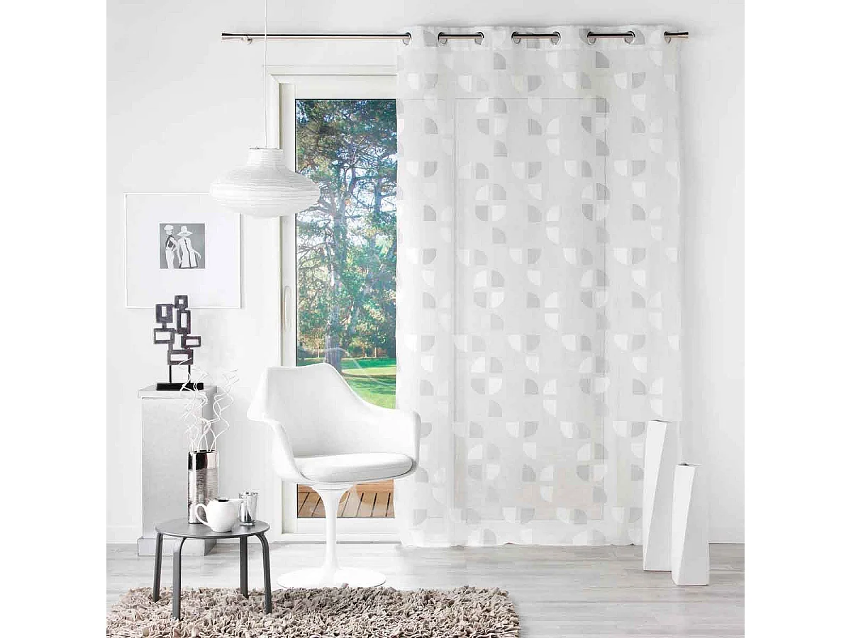 Rideau Voilage à Œillets "Pixie" 140x240cm Blanc