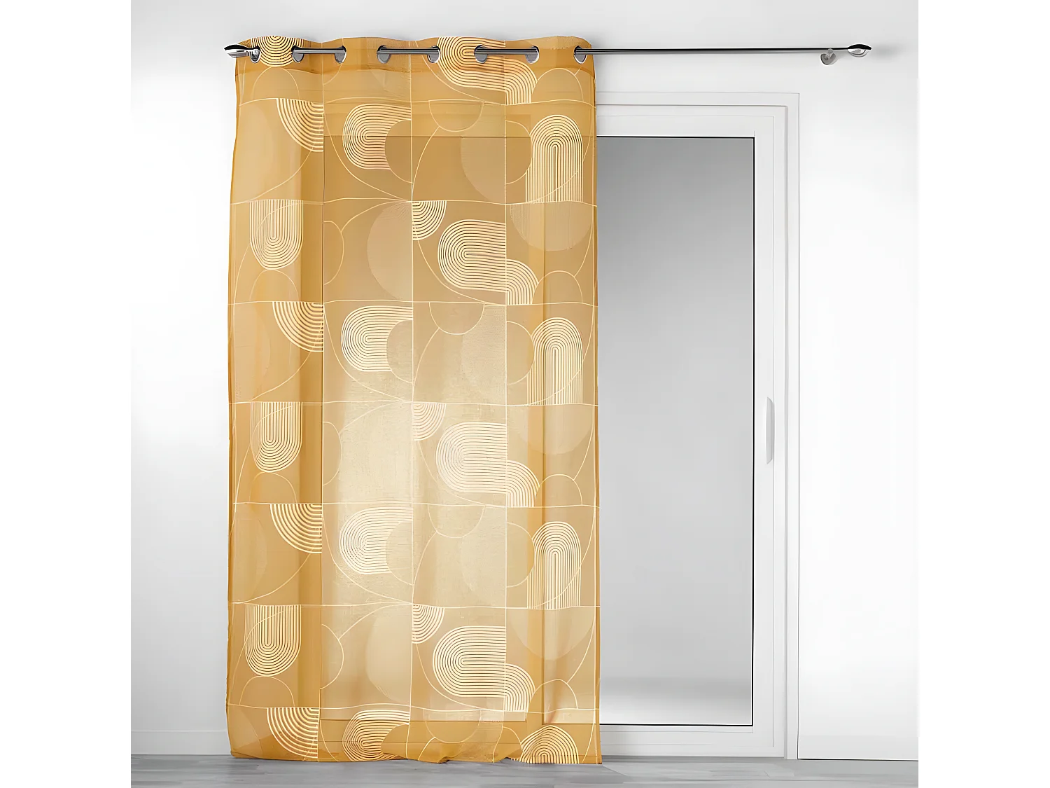 Rideau Voilage à Œillets "Esquisse" 140x240cm Camel