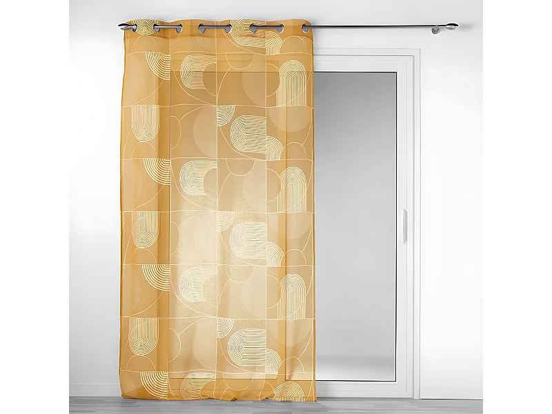 Rideau Voilage à Œillets "Esquisse" 140x240cm Camel