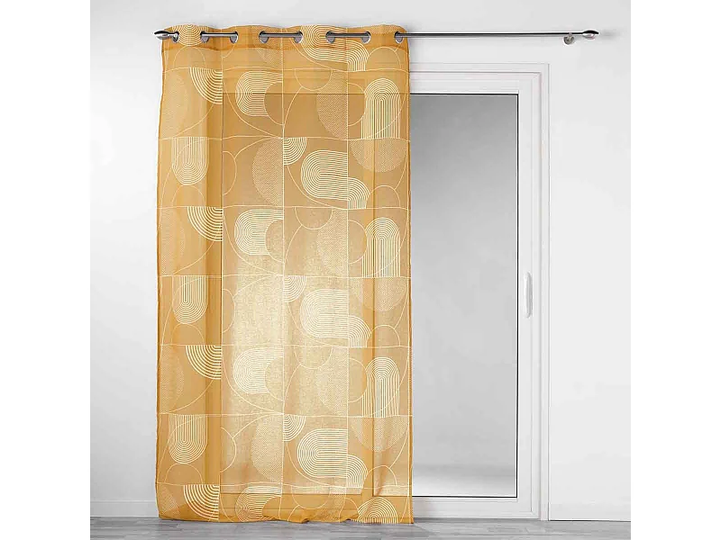 Rideau Voilage à Œillets "Esquisse" 140x240cm Camel