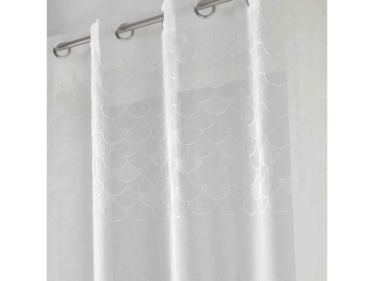 Rideau Voilage à Œillets "Yaelle" 135x240cm Blanc
