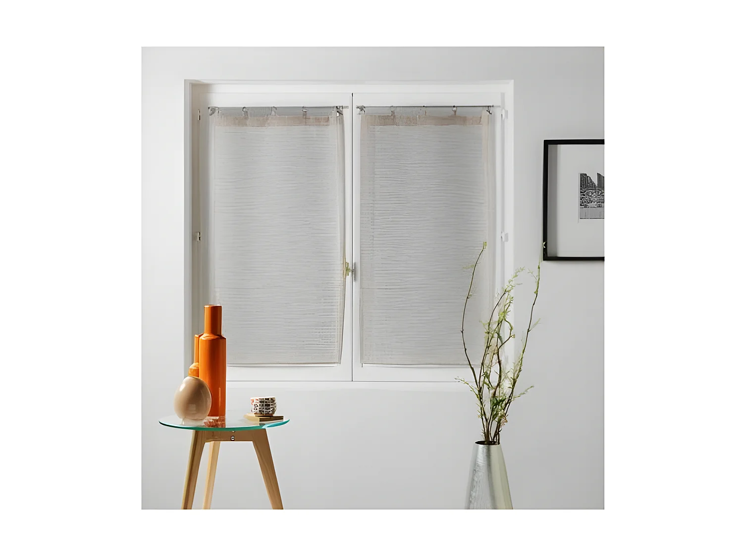 Paire de Voilages "Milza" 60x120cm Beige