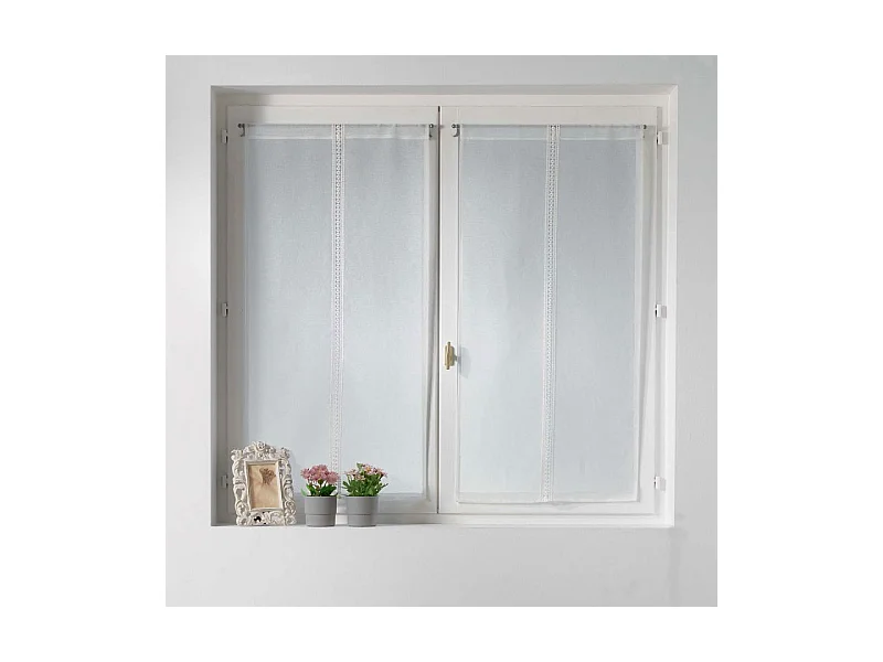 Paire de Voilages "Dentellina" 60x90cm Blanc