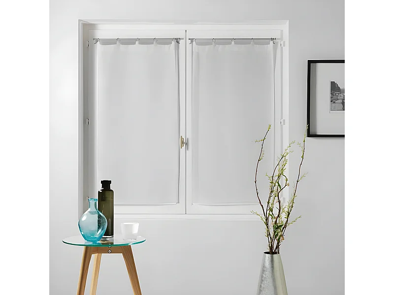 Paire de Voilages "Milza" 60x160cm Blanc