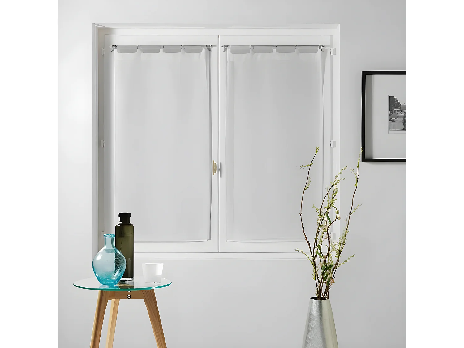 Paire de Voilages "Milza" 60x160cm Blanc