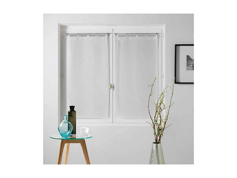 Paire de Voilages "Milza" 60x160cm Blanc