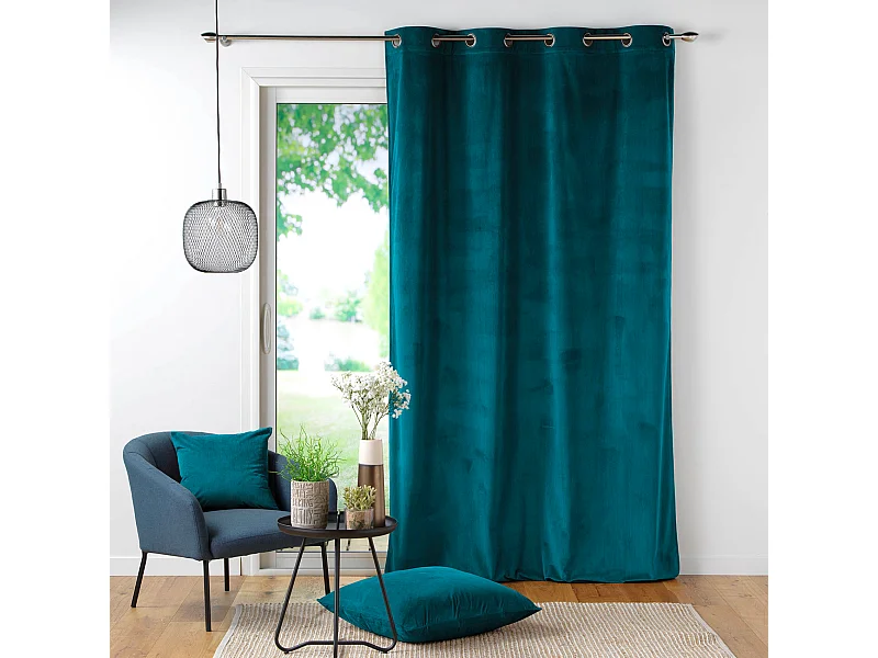 Unifarbener Siebvorhang aus Cordsamt 140 x 260 cm
