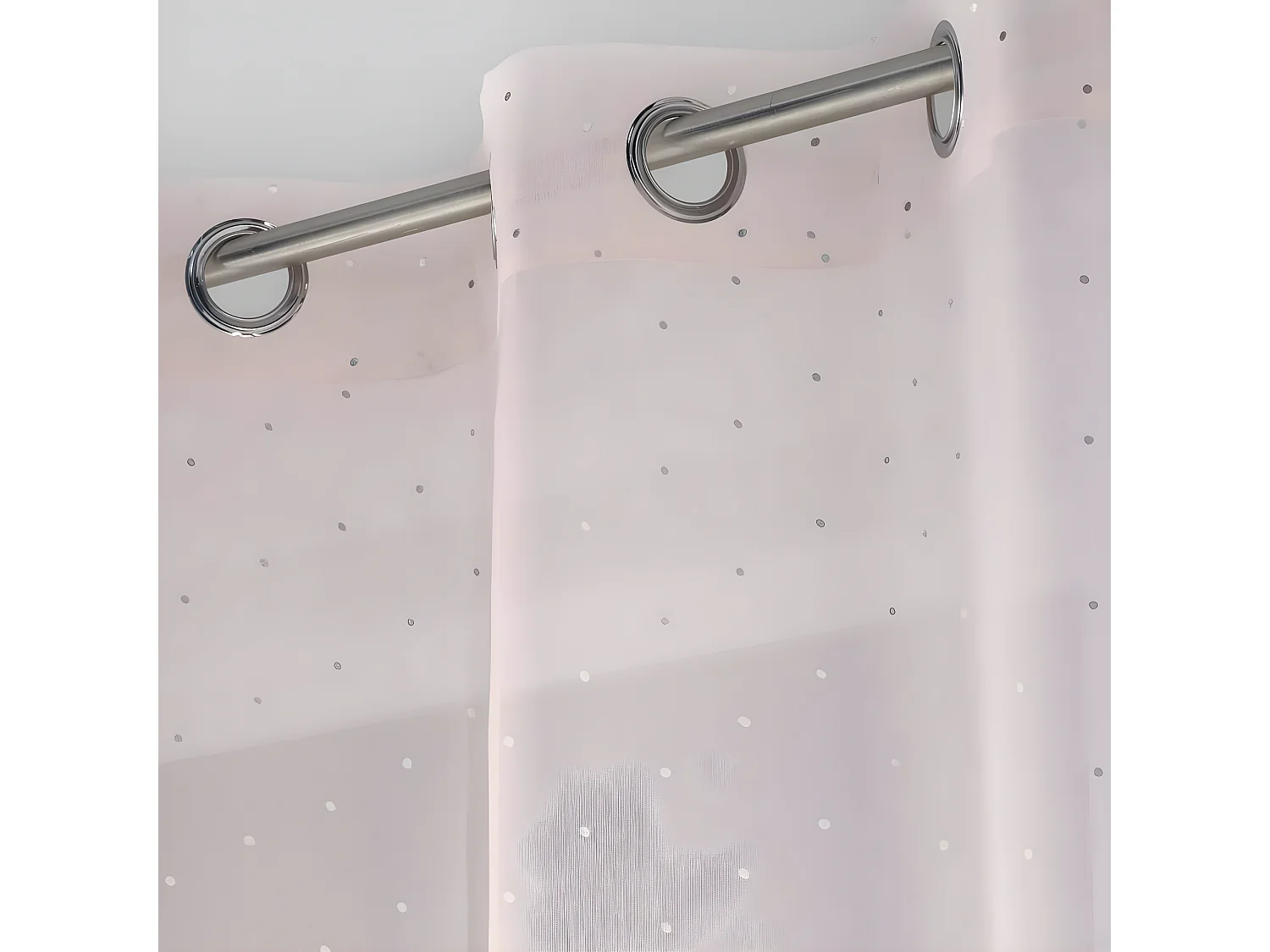 Rideau Voilage à Œillets "Orion" 140x240cm Rose