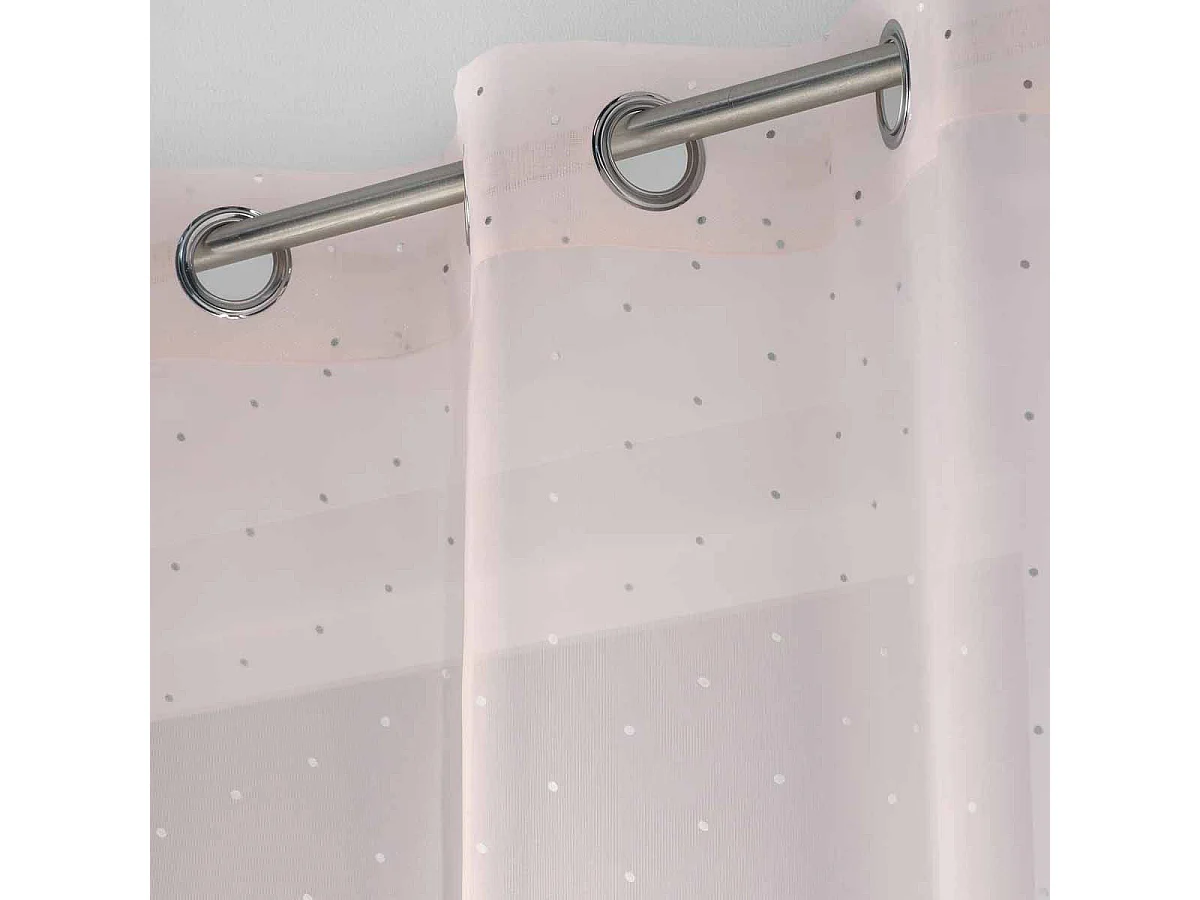 Rideau Voilage à Œillets "Orion" 140x240cm Rose