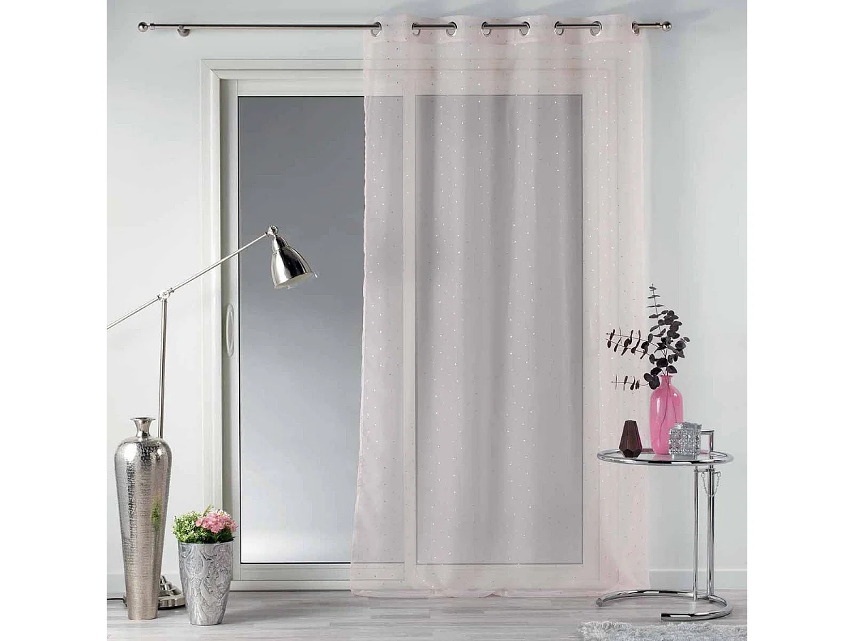 Rideau Voilage à Œillets "Orion" 140x240cm Rose