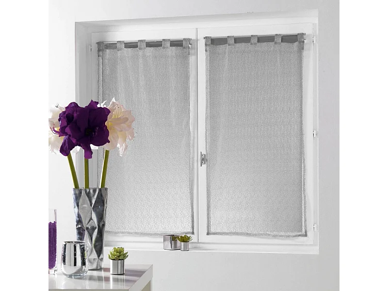 Paire de Voilages "Résille" 60x90cm Argent