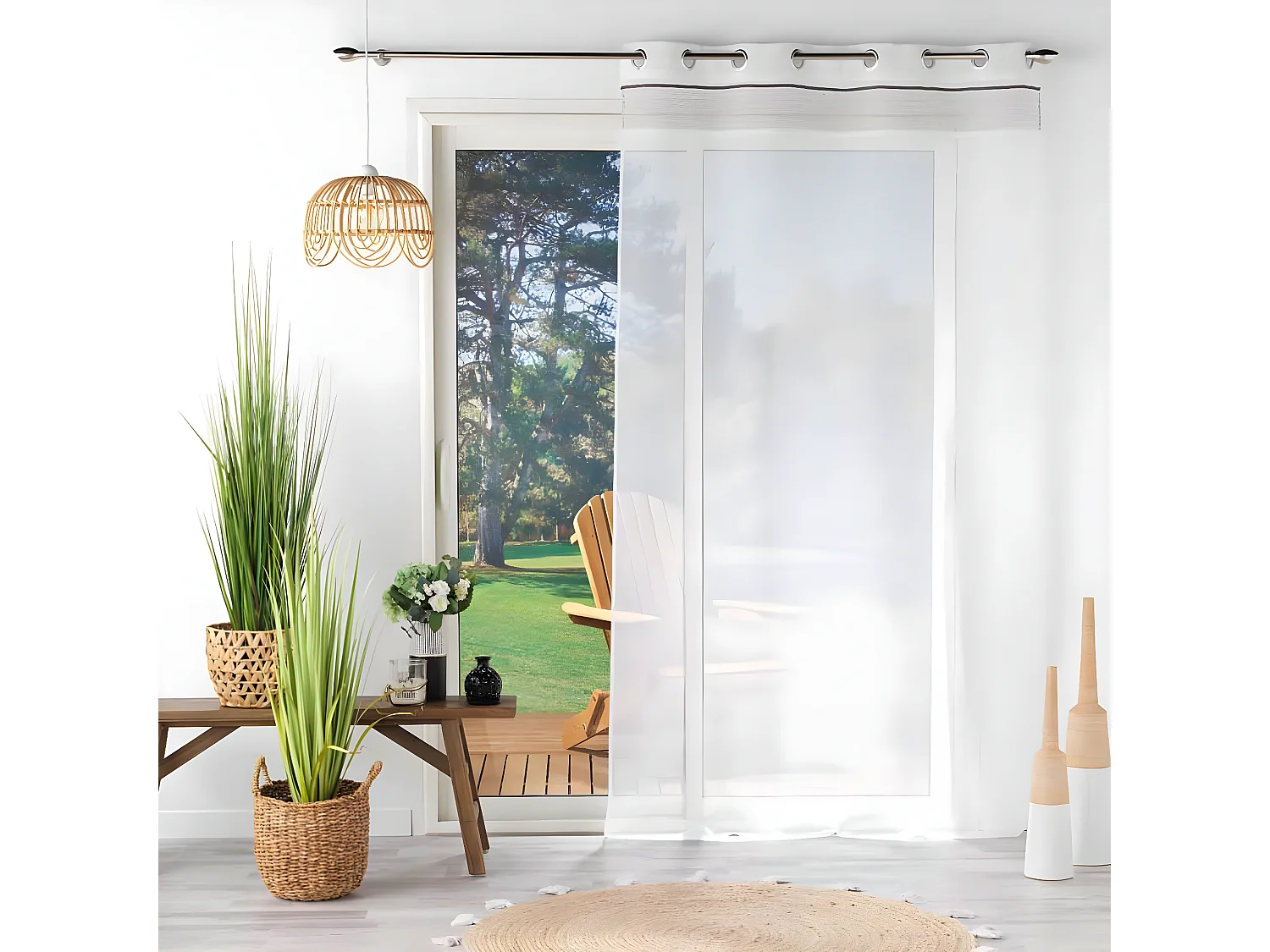 Rideau Voilage à Œillets "Nikita" 140x280cm Blanc