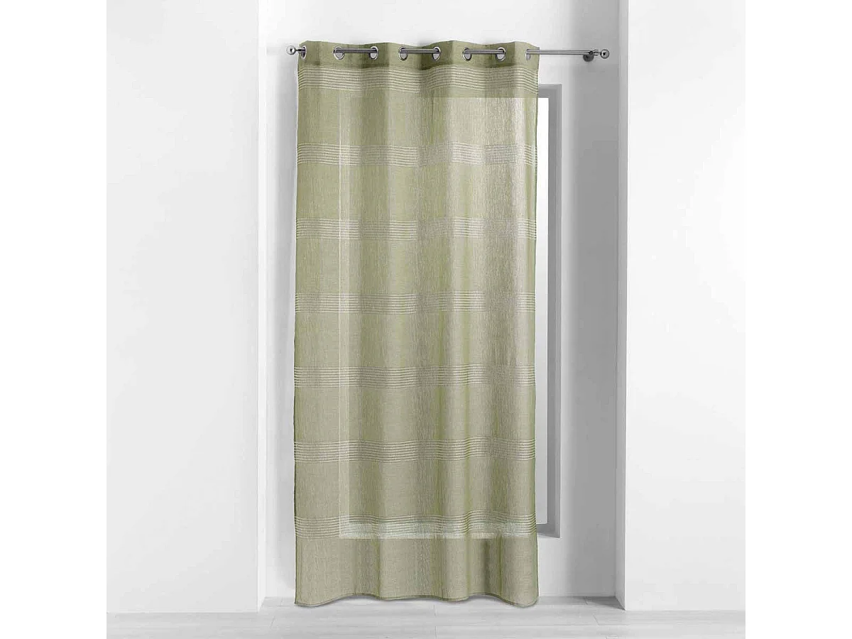 Rideau Voilage à Œillets "Ajourela" 140x240cm Kaki